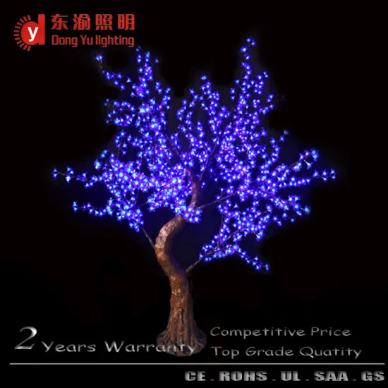 blue light cherry blossom artificial light up cherry trees