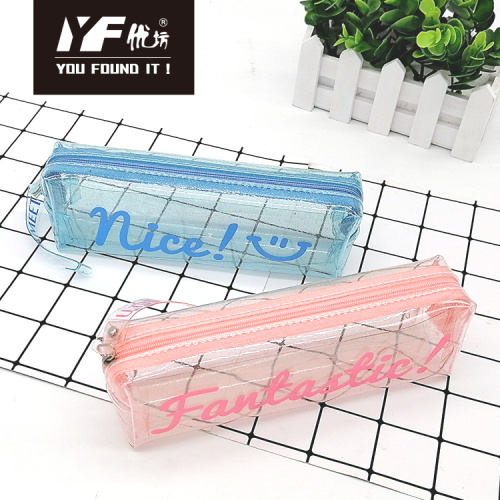 PVC Pencil Case Fantastic nice square shape custom plastic pencil case Factory