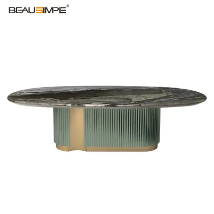 Elegant Oval Leonardo Marble Dining Table