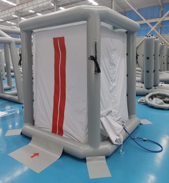 Waterproof Inflatable Decon Tent in White PVC Fabric