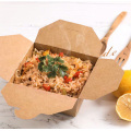 Customized Disposable Brown Kraft Paper Lunch Box