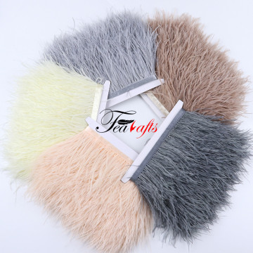 Colorful Ostrich Feather Fringe: 8-10cm Trim for Carnival Costumes, Weddings, and Crafting