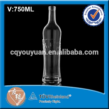 Round Empty High Quality 750ML Long Neck Glass Liquor Bottle