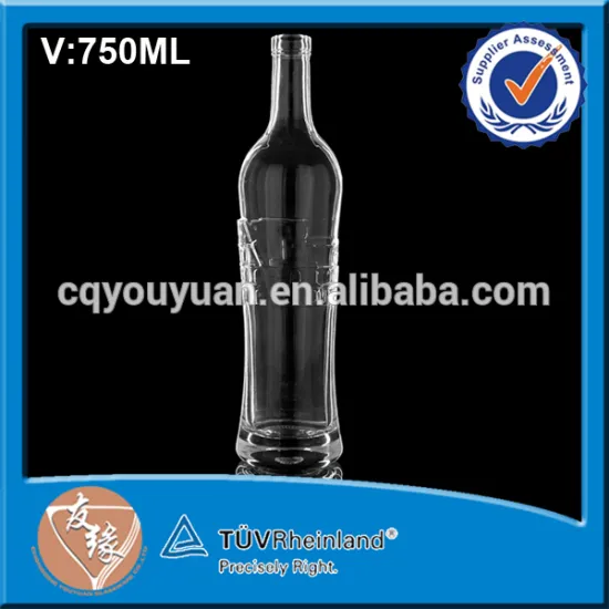 Round Empty High Quality 750ML Long Neck Glass Liquor Bottle