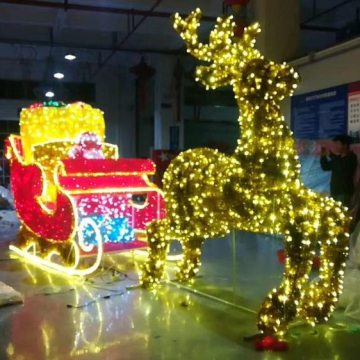 Hot Sale Crystal Sculpture Christmas Decorative Sleigh