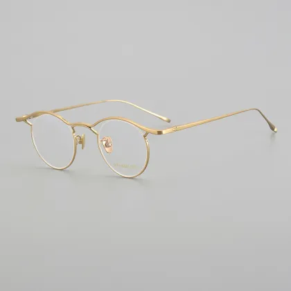 Polygonal Titanium Eyeglass Frame