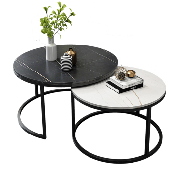 Nordic Light Luxury Marble Coffee Table Set for Small Living Rooms