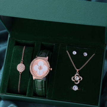 WJ-11290 Women's Luxury Diamond Quartz Bracelet Watch Set - Fashionable & Elegant Gift with Box
