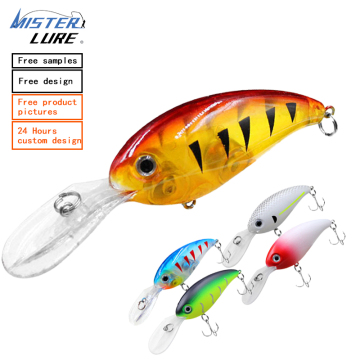 MISTER LURE Factory 15g 100mm Minnow Lure Deep Diver Crank Bait for Bass Fishing