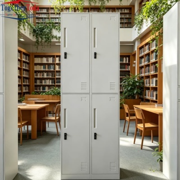 High Durability Knock Down 2 Door Metal Locker with Key Lock, Floor Mounted Steel Storage Cabinet for Gym School Changing Room