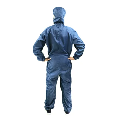 Navy Blue Cleanroom Antistatic Washable ESD Jumpsuits with Hood