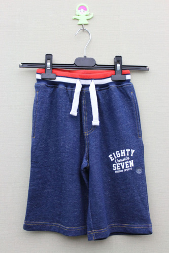 BOY'S KNITTING DENIM SHORT PANT WITH PRINT