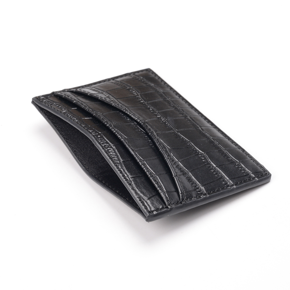 Black Crocodile Card Holder