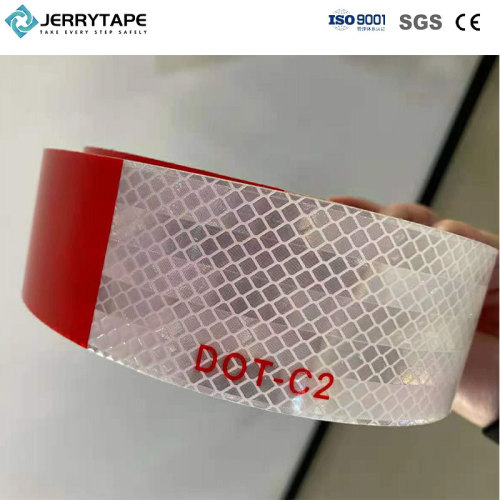 Reflektierendes Band White-Red Prismatic Dot-C2-Aufsichtsband