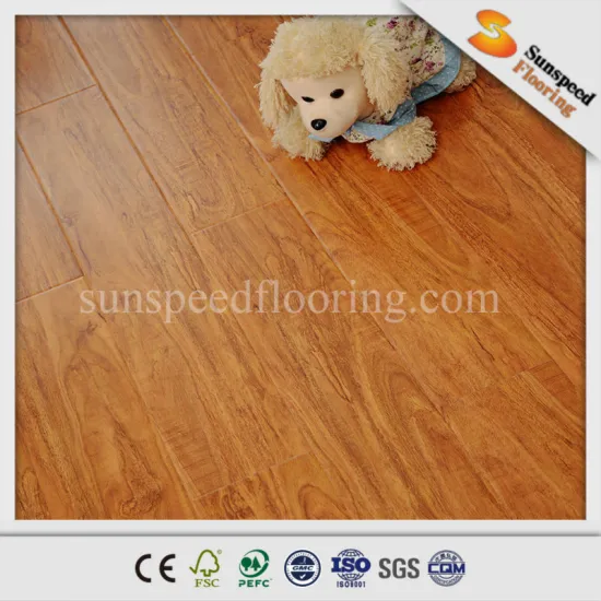 8mm HDF AC3 High gloss Surface Dark color click on laminating flooring