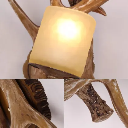 Resin Deer Antler Sconce Wall Lamp: An Antique Faux Deer Horn Interior Lighting Option