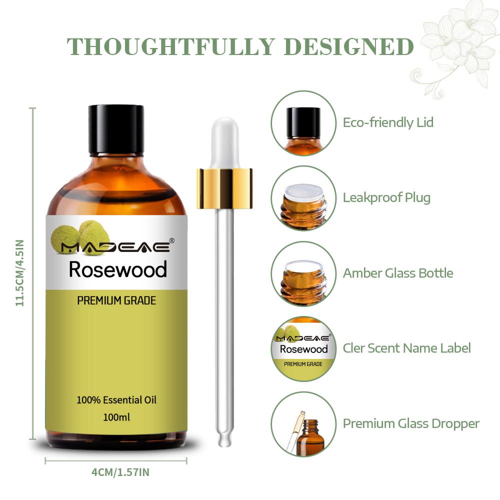 Perfume Rosewood Botanical Tamaño de viaje 100% Natural para el cuidado de la piel