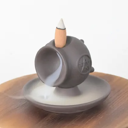 Cone Incense Waterfall Backflow Incense Burner - Handmade Ceramic Incense Holder