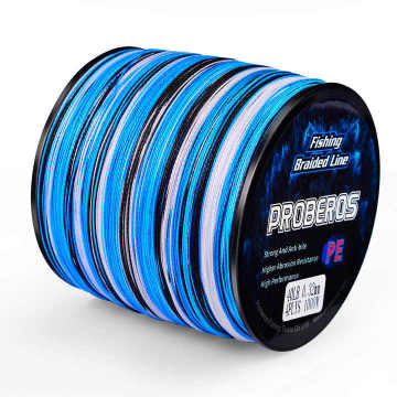 Wear-Resistant 4-Strand PE Fishing Line - 300M to 1000M, 10LB to 80LB, 0.12-0.48mm Diameter