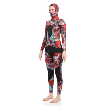 Seaskin 3mm wanita camo spearfishing wetsuit
