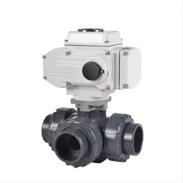 Plastic Upvc 3 Way Ball Valve Electric Actuator
