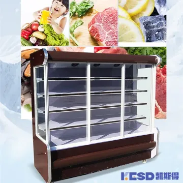 Supermarket Display Freezer for Drinks Vegetables and Fruit Air Curtain Cabinet Open Type Refrigerator for Restaurant