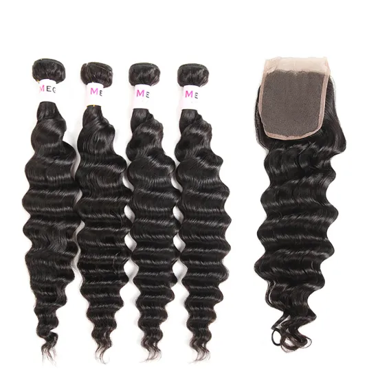 14 16 18 20 Inch Loose Deep Wave Full Cuticle Aligned Cheap Peruvian Human Hair With Front Closure For Sale