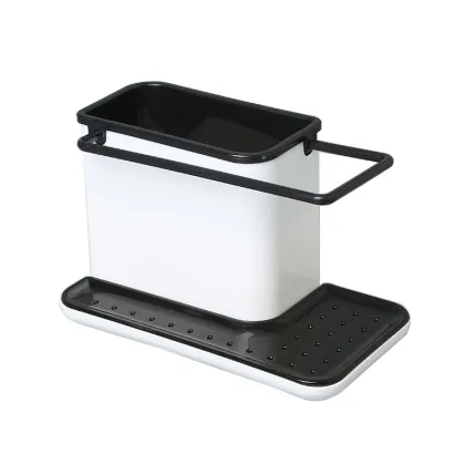 Black Kitchen Detergent Rack Soap Dispenser Pump Bottle Storage