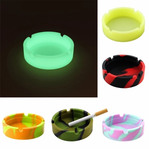 New Silica Gel Circular Ashtray Psychedelic Soft Round Silicone Smoke Cup Holder Custom Made Ashtray Cigarette Tray Holder