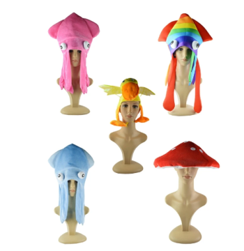 Rainbow Squid Hat: Funny Party Headdress for Halloween