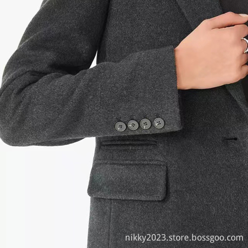 Superior Quality long overcoat women top brand winter dark blue wool coat long women