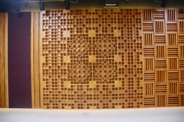 Studio Acoustic Panel Wall 3D Solid Wood Board