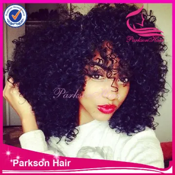 Hot sale 100% chinese remy hair good quality kinky curl cheap fast delivery 8-26inch heavy density full lace wig