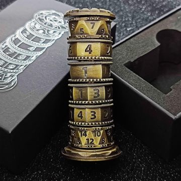 7-in-1 Dice Tower, Roulette Dice Spinner for DND Dice Set, Dragon Metallic D&D Dice with Gift Case for DND Game