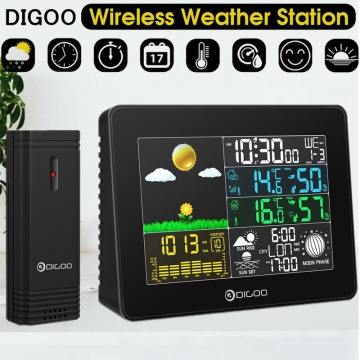 Digoo DG-TH8868 Indoor Outdoor Wireless Digital Weather Station Sensor Temperature Instruments Hygrometer Thermometer Clock