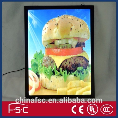 Professional super slim led light box , hanging led slim light box