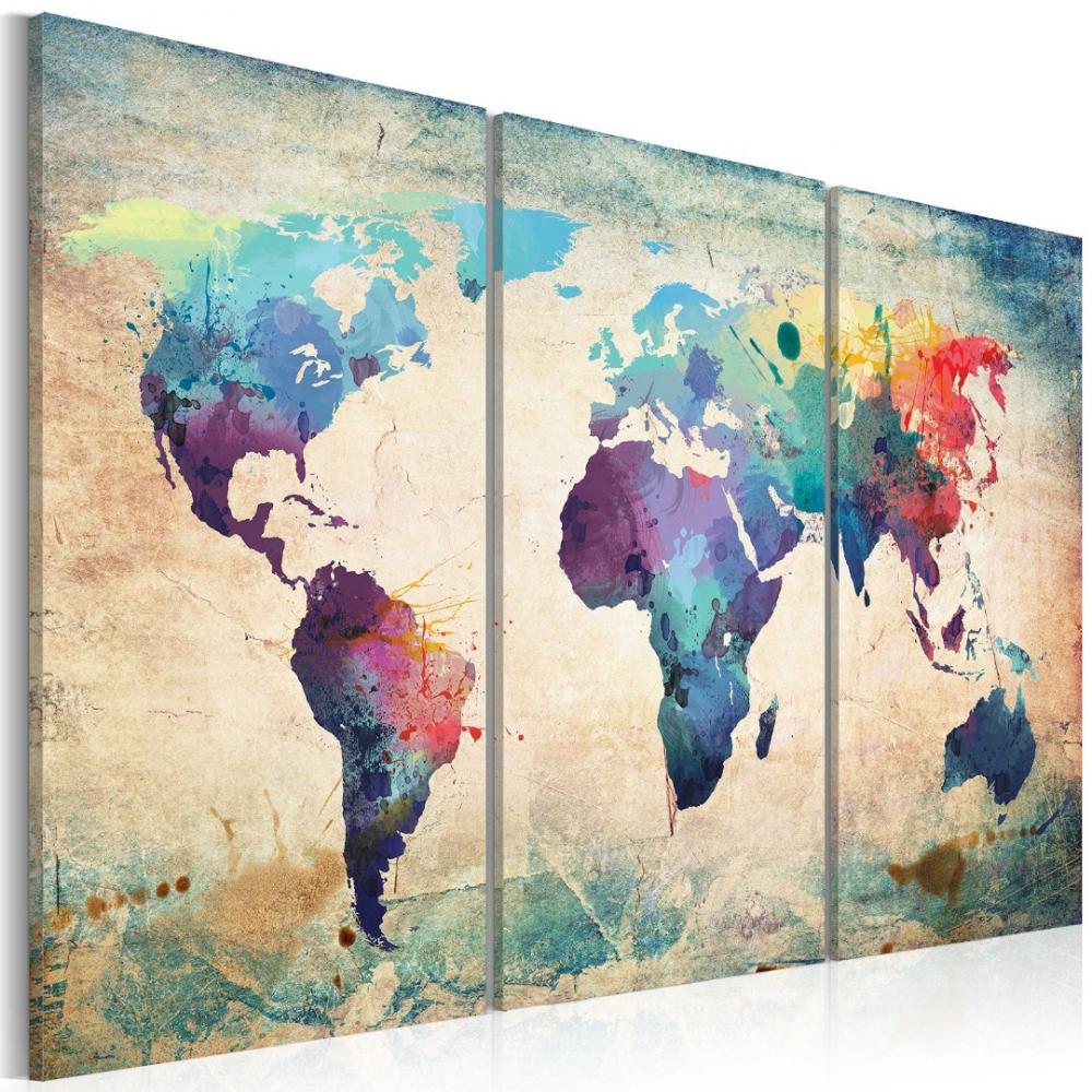 Canvas Print World Map Art Pictures