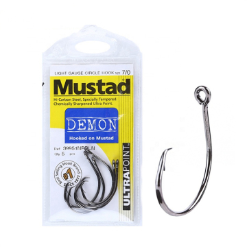 MUSTAD 39951# High Carbon Steel Jigging Hook - Strong Anti-Rust Seawater Fishing Hook