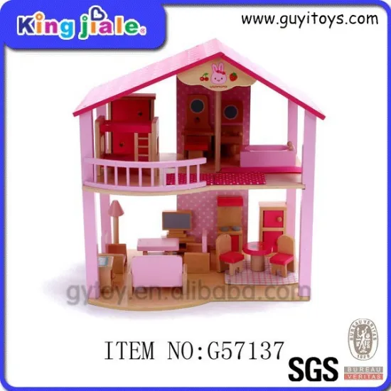 Wooden DIY children's small doll house and mini furniture toy set , miniature doll house , doll house