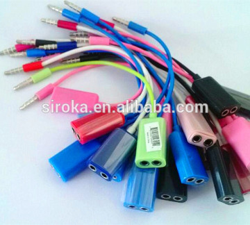 Fashionable 3.5mm Earbud Earphone Splitter Adapter For Iphone, Android phones