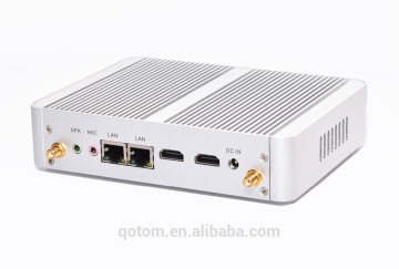 Quad Core Dual Lan Mini Pc Qotom-M150S Celeron Processor N3150 on board Fanless Micro Media player