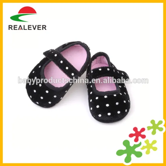 Hot Selling white spots nice corduroy fabric wholesale baby shoes
