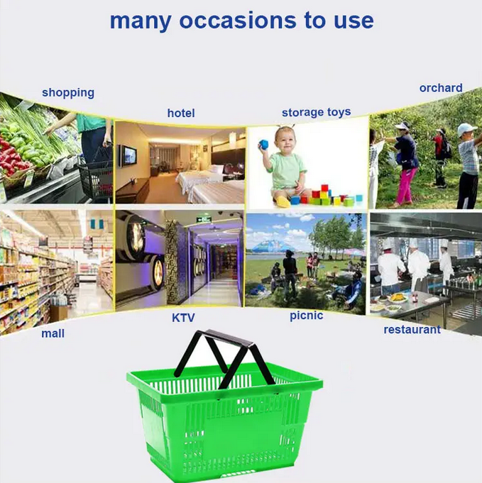 Plastic Supermarket Shopping Hand Basket