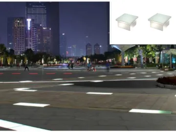 LED lights buried in the ground