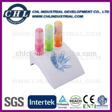 High quality highlighter marker with clip dispenser base