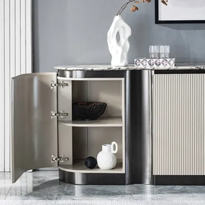 AOMISI CASA Modern Wooden Stainless Steel Sideboard Cabinet