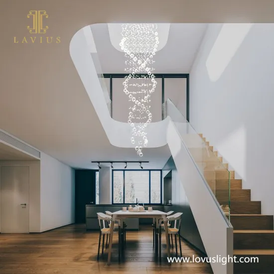 Residential decoration luxury crystal hotel lobby staircase custom modern chandelier