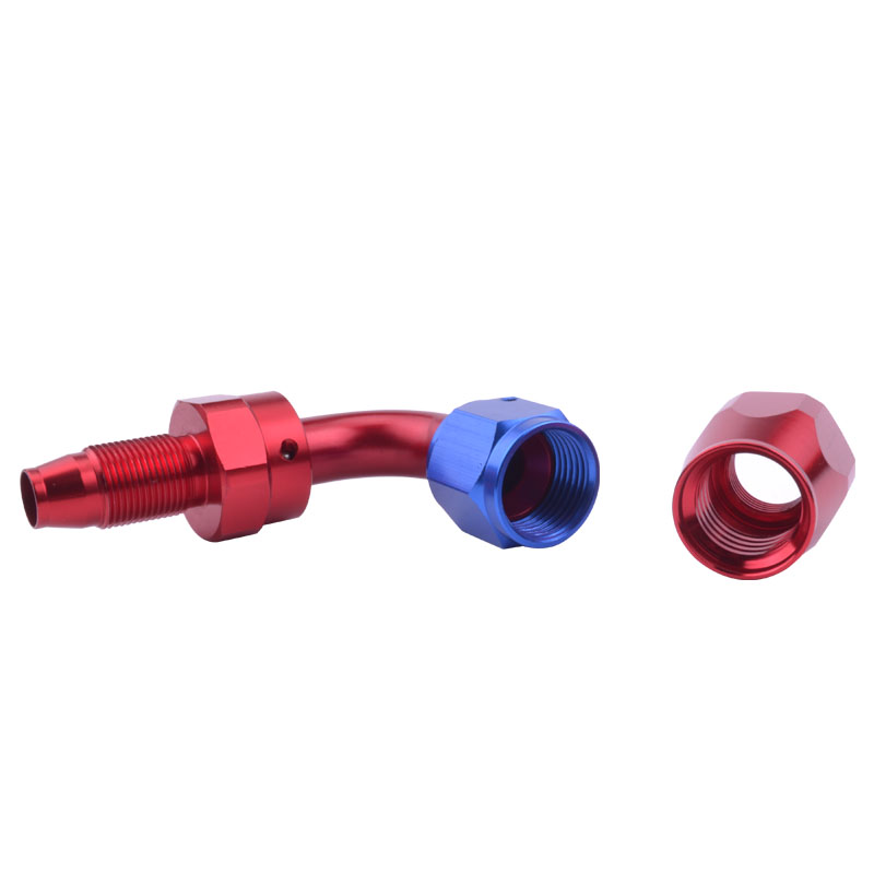 ESPEEDER AN10 Hose End 90 Degree Fitting Adapter Hose End Oil Fuel Reusable Red&Black Anoized Aluminum Swivel Elbow Fitting
