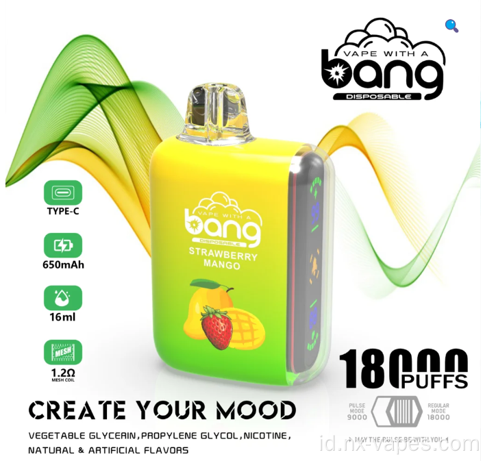 Bang Vape 18000 Puffs LED display