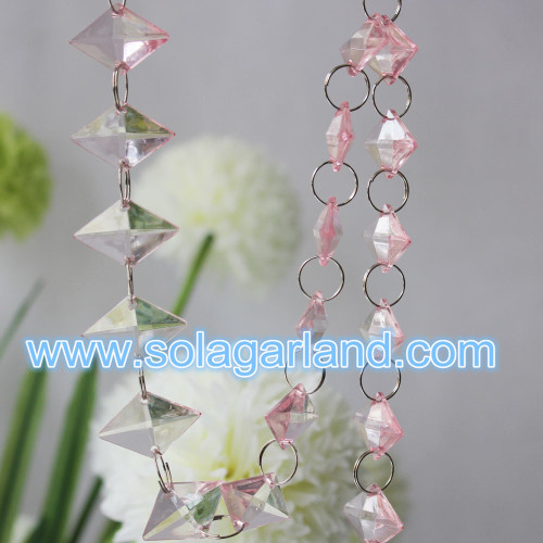 8.5 * 20 * 30 MM Diamantvorm Acryl Kristal Kralen Garland Wedding Home Party Decoration